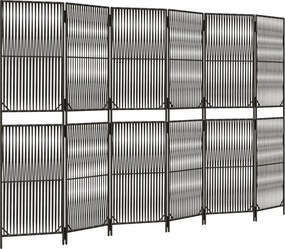 vidaXL szürke 6-paneles polyrattan térelválasztó