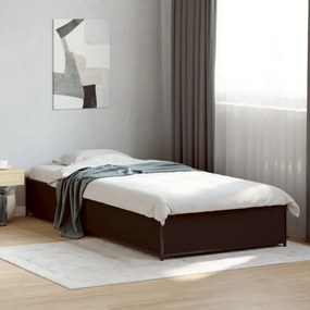 fekete szerelt fa és fém ágykeret 100 x 200 cm
