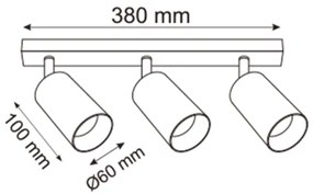 Zuma Line 2211BD-3-BK - Spotlámpa REN 3xGU10/50W/230V fekete/szürke
