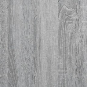 szürke sonoma színű szerelt fa ágykeret fejtámlával 90 x 190 cm