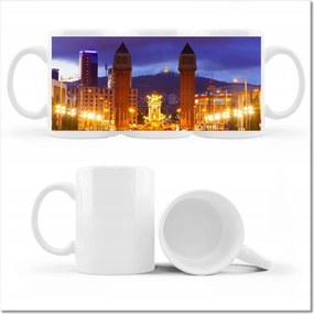 Barcelona Panorama nyomott mintás bögre