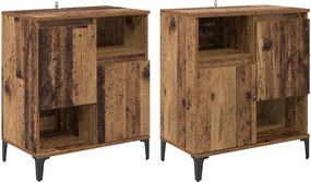 vidaXL Oldalszekrények 2 pcs Öreg fa 60 x 35 x 70 cm Faanyag