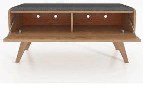 Tölgyfa pad tárolóhellyel, zöld ülőrésszel Retro - The Beds