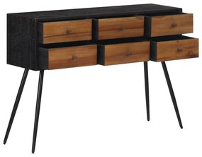 tömör újrahasznosított tíkfa tálalóasztal fiókkal 116x30x76 cm