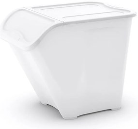 Fehér fedeles műanyag tárolódoboz 55x39x46 cm All In Box – KIS