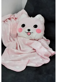 Plüss kisállat takaróval - Kutya - rózsaszín