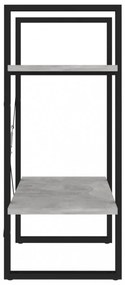 kétszintes betonszürke szerelt fa könyvszekrény 60 x 30 x 70 cm