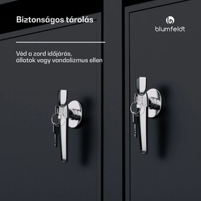 Blumfeldt BinSafe, szemétkosár tároló doboz, 2 szemétkosár, 240 l, zárható, időjárásálló horganyzott acél