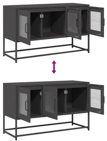 fekete hidegen hengerelt acél TV-szekrény 100,5x39x60,5 cm