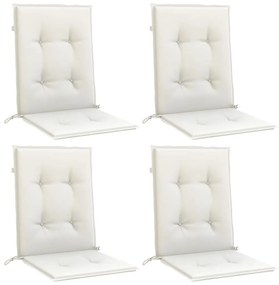 4 db melange krémszínű szövet háttámlás székpárna 100x50x4 cm