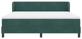 Boxspring Ágy Matrac Kényelmes Sötét Zöld 180x200 cm Bársony