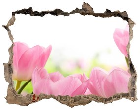 3d-s lyuk vizuális effektusok matrica Rózsaszín tulipánok nd-k-76412458