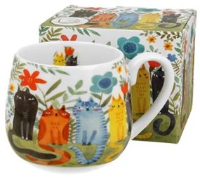 Porcelánbögre 430ml, dobozban, Garden Felines
