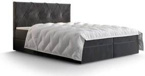 Franciaágy Boxspring 180 cm Athena (sötétszürke) (matraccal és tárolóhellyel). 1046371