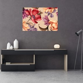 Kép - Vintage virágok (90x60 cm)