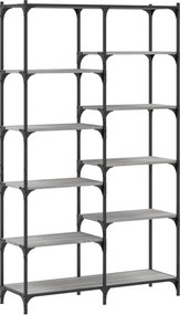 vidaXL szürke sonoma szerelt fa és vas könyvespolc 100 x 32 x 170 cm