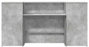 recepciós pult betonszürke 200x50x103,5 cm szerelt fa