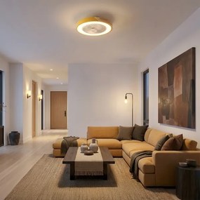 Brilagi - dimmelhető ventilátoros LED-lámpa LED/38W/230V 50 cm arany/tölgy + távvezérlő