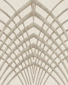 Bézs tapéta geometrikus árkád mintával Vinil