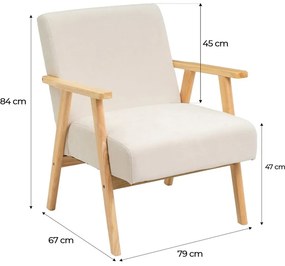 Fehér zsenília fotel Vintage – Casa Selección