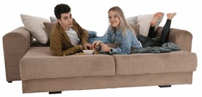 Extra tágas kanapé, világosbarna, bézs, krém színű, GILEN BIG SOFA