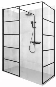Rea - Bler1 zuhanykabin 110x110cm, 8mm átlátszó üveg, fekete profil, KOMPL-1BL1111