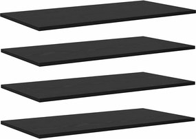 vidaXL Polcos könyvespolc 4 pcs Fekete 80 x 40 x 1,5 cm Faanyag