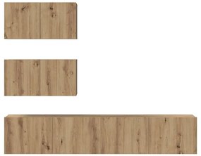 TV szekrény garnitúra 4 pcs kézműves tölgy 80 x 30 x 30 cm