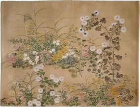 Asztali alátét Fontos őszi virágzó növények Ogata Korin