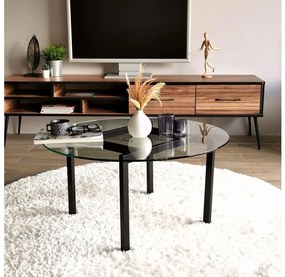 Asir Kávésasztal BALANCE 42x75 cm fekete/átlátszó AS1598
