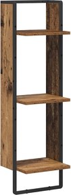 vidaXL Falpolc polcokkal tárolóval Öreg fa 30 x 25 x 100 cm Faanyag