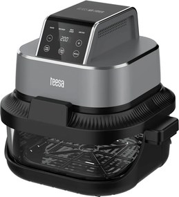 TEESA Üveg légforrós friter 4L, 1,5 L, 1500W zsírmentes fritőz, fekete