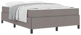 Boxrugós ágy Taupe és Fekete 140 x 190 cm Textil és mérnöki fa