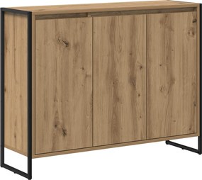 vidaXL Oldalsó szekrény Művészi tölgy 96,5 x 30 x 75 cm Faanyag