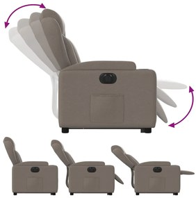 vidaXL elektromos felállást segítő tópszínű szövet dönthető fotel