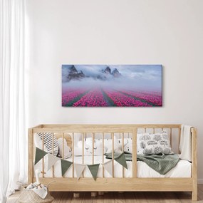 Kép - Tájkép tulipánmezőkkel (120x50 cm)