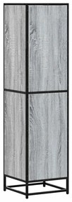 Highboard szürke sonoma 35,5x35x139 cm gépelt fa és fém
