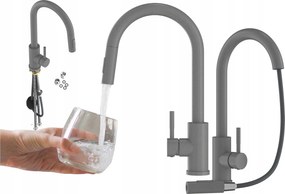 Konyhai Csaptelep Kihúzható Kifolyócső Szürke Konyhai Csaptelep Acél Loseto