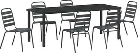 vidaXL Kert étkező szett 7 pcs Antracit Porszórt acél