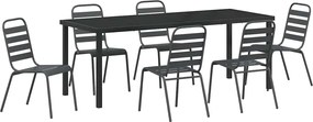 vidaXL Kert étkező szett 7 pcs Antracit Porszórt acél
