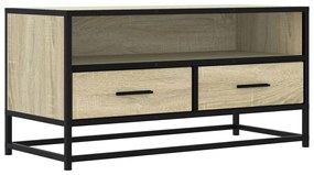 sonoma tölgyszínű szerelt fa és fém TV-szekrény 80x34,5x40 cm