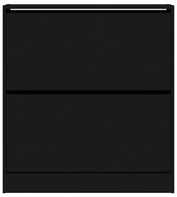 fekete szerelt fa cipőszekrény 80 x 21x 87,5 cm