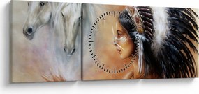 Kép - Indiánok varázslata (órával) (90x30 cm)