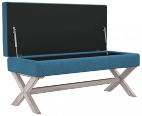 kék bársony tárolóülőke 110 x 45 x 49 cm