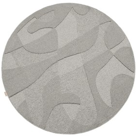 Szürke gyapjú kerek szőnyeg ø 133 cm Morphic Botanica – Agnella