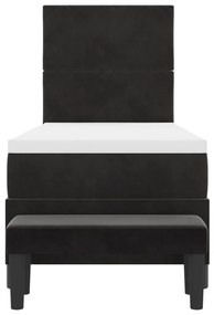 Boxspring Ágy matraccal és paddal Fekete 80x200 cm Bársony