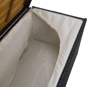 Kerti tároló doboz/pad, fekete/természetes/krémszínű, BEMUS