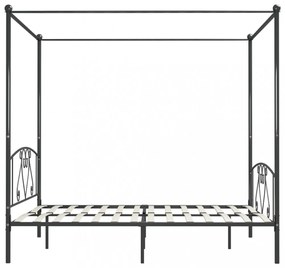 szürke fém baldachinos ágykeret 180 x 200 cm