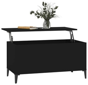 Fekete szerelt fa dohányzóasztal 90x44,5x45 cm