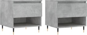 vidaXL 2 db betonszürke szerelt fa dohányzóasztal 50 x 46 x 50 cm